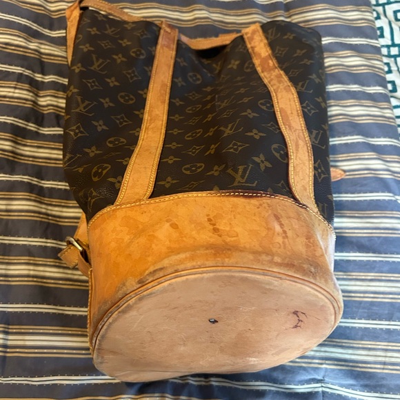 Vintage Louis Vuitton Monogram Bag Randonne Drawstring Bucket Backpack - Picture 2 of 6